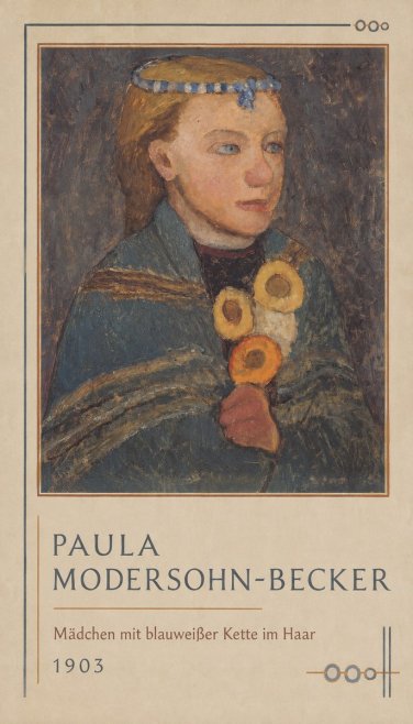 Paula Modersohn-Becker Mädchen Mit Blauweißer Kette Im Haar No1 - Affiche