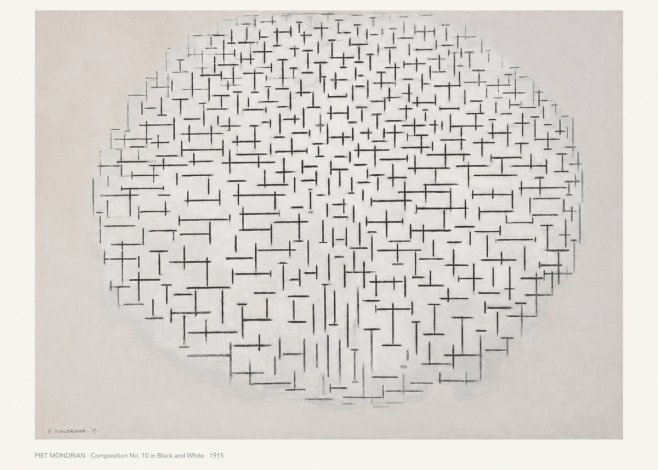 Piet Mondrian Composition 10 in Black and White No6 - Affiche