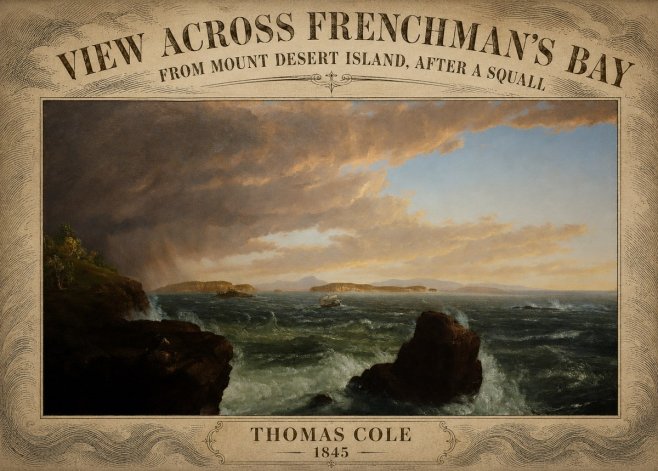 Thomas Cole View Across Frenchman's Bay from Mount Desert Island, After a Squall I No5 - Affiche