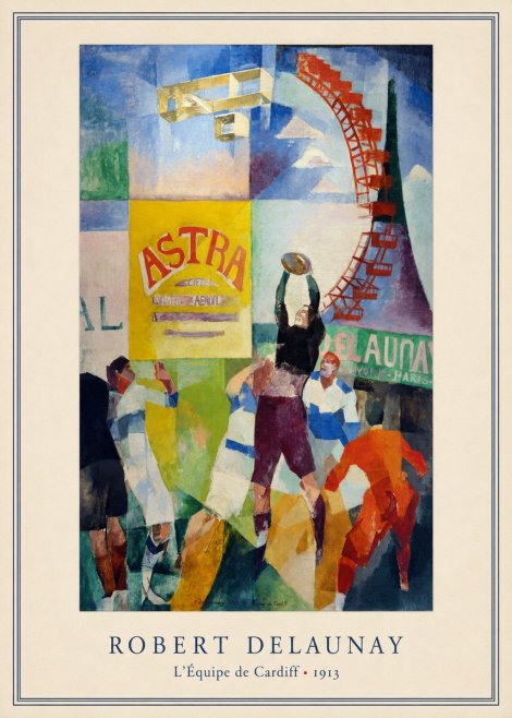 Robert Delaunay L'équipe De Cardiff - 1913 No3 - Affiche
