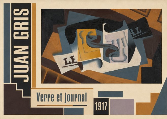 Juan Gris Verre Et Journal No2 - Affiche