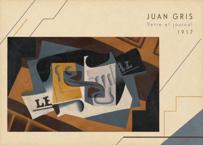 Juan Gris Verre Et Journal No3 - Affiche