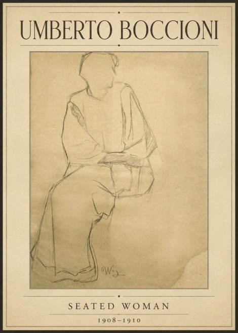 Umberto Boccioni Seated Woman No1 - Affiche