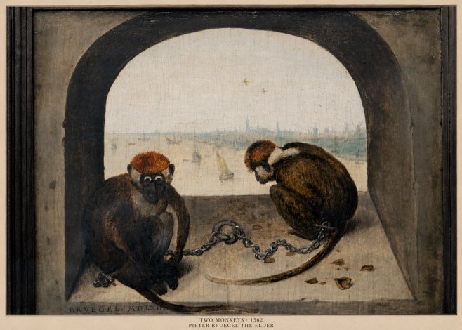 Pieter Bruegel Two Monkeys II No5 - Affiche