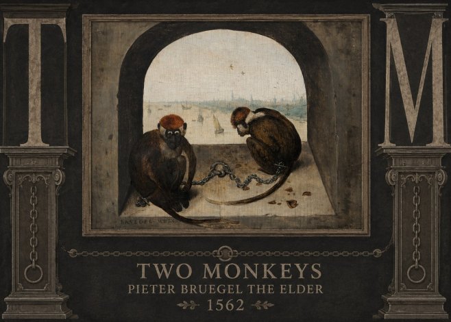 Pieter Bruegel Two Monkeys II No6 - Affiche