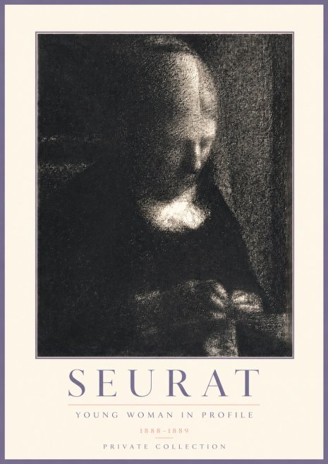 Seurat Young Woman in Profile No3 - Affiche