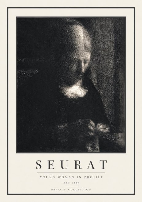 Seurat Young Woman in Profile No5 - Affiche