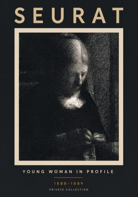 Seurat Young Woman in Profile No6 - Affiche