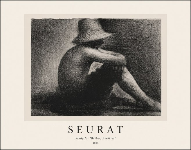 Seurat Study for 'Bather, Asnières' No1 - Affiche