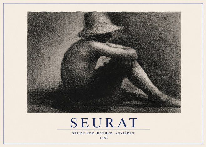 Seurat Study for 'Bather, Asnières' No2 - Affiche