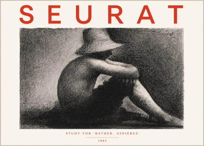 Seurat Study for 'Bather, Asnières' No5 - Affiche