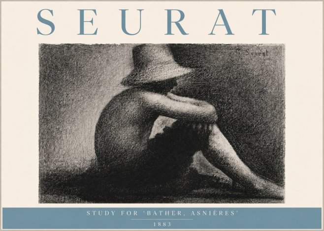 Seurat Study for 'Bather, Asnières' No6 - Affiche