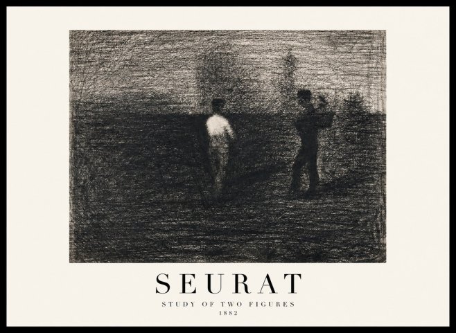 Seurat Study of Two Figures No1 - Affiche