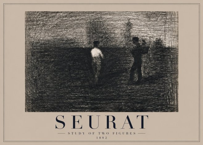 Seurat Study of Two Figures No2 - Affiche