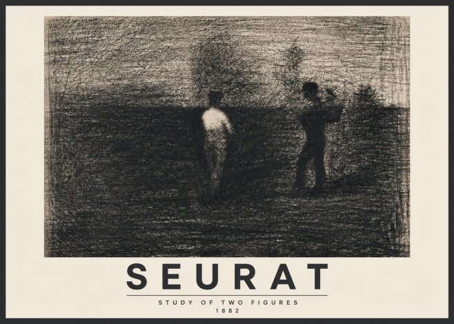 Seurat Study of Two Figures No3 - Affiche