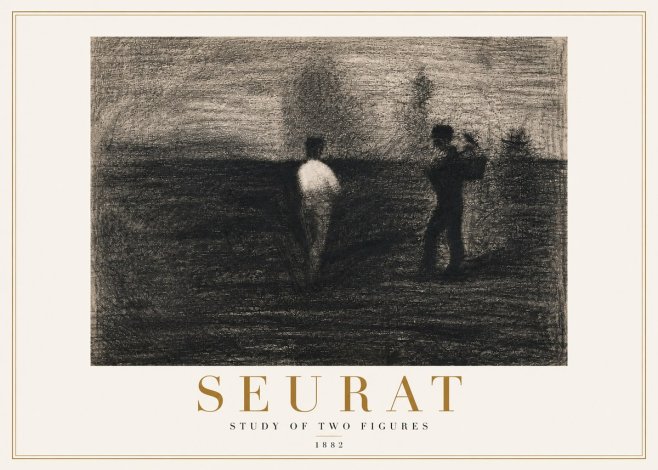 Seurat Study of Two Figures No4 - Affiche