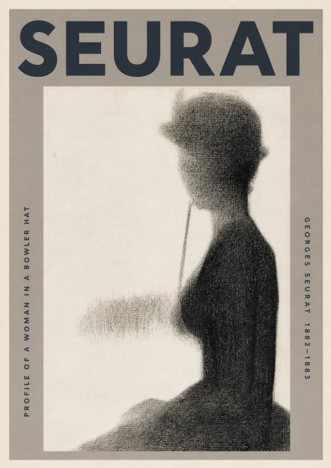 Seurat Profile of a Woman in a Bowler Hat No3 - Affiche