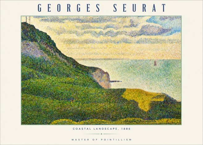 Seurat Coastal Landscape, 1886 No3 - Affiche