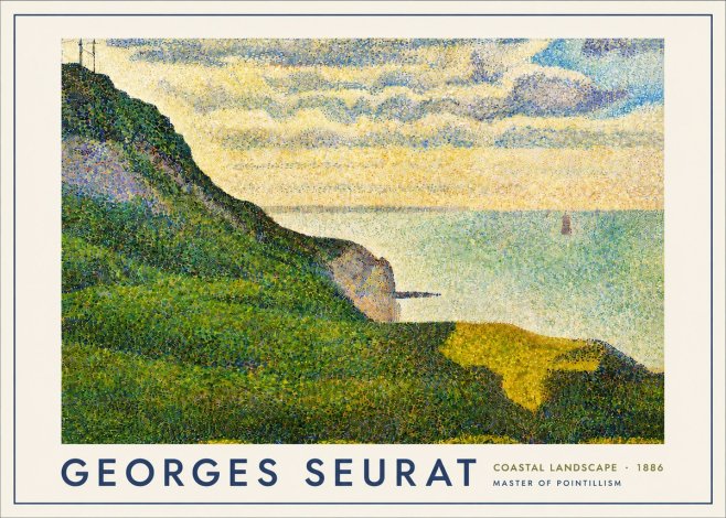 Seurat Coastal Landscape, 1886 No4 - Affiche