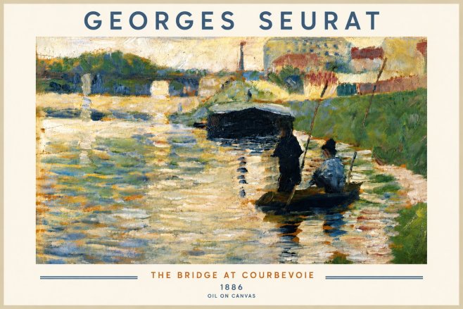 Seurat The Bridge at Courbevoie No6 - Affiche