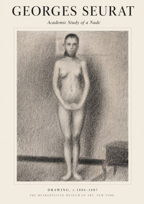 Seurat Academic Study of a Nude No1 - Affiche