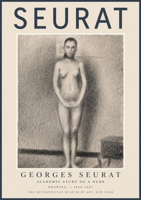 Seurat Academic Study of a Nude No2 - Affiche