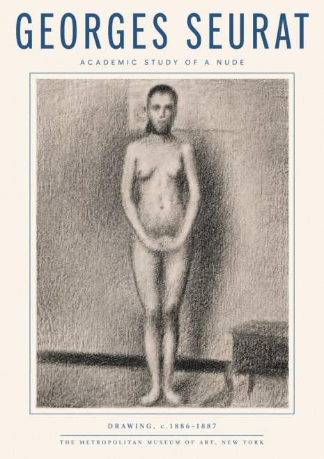 Seurat Academic Study of a Nude No5 - Affiche
