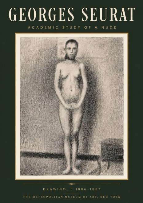 Seurat Academic Study of a Nude No6 - Affiche