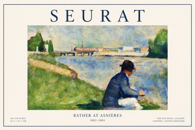 Seurat Bather at Asnières No1 - Affiche