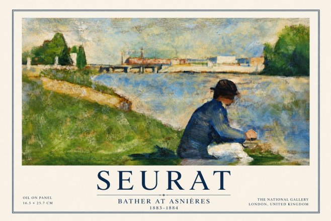 Seurat Bather at Asnières No3 - Affiche