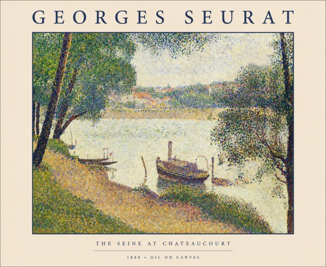 Seurat The Seine at Chateaucourt No1 - Affiche