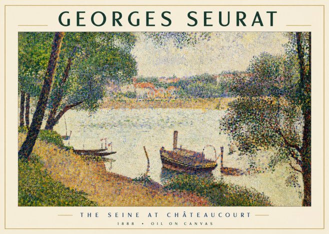 Seurat The Seine at Chateaucourt No4 - Affiche