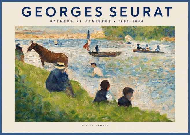 Seurat Bathers at Asnières II No2 - Affiche