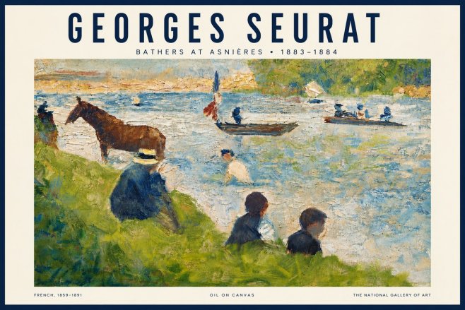 Seurat Bathers at Asnières II No5 - Affiche