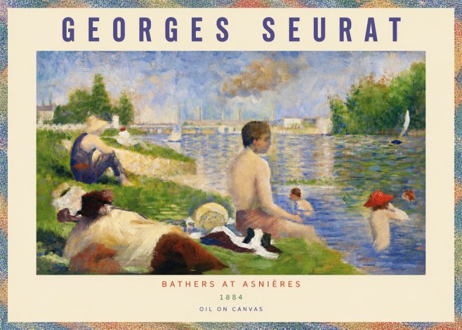Seurat Bathers at Asnières III No3 - Affiche