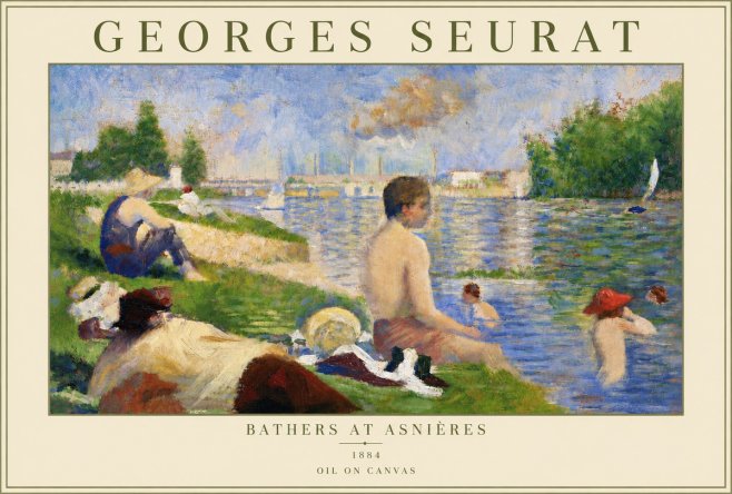 Seurat Bathers at Asnières III No5 - Affiche
