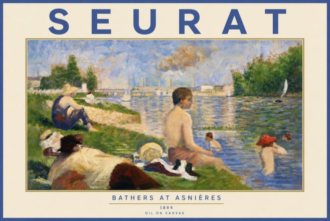 Seurat Bathers at Asnières III No6 - Affiche