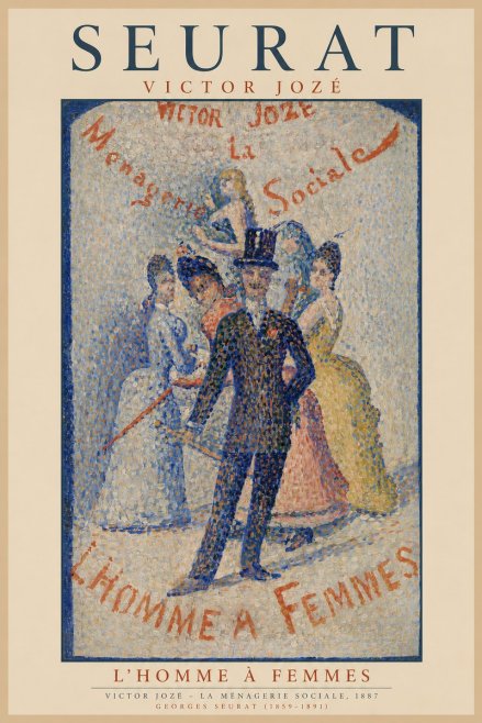 Seurat L'homme À Femmes No1 - Affiche
