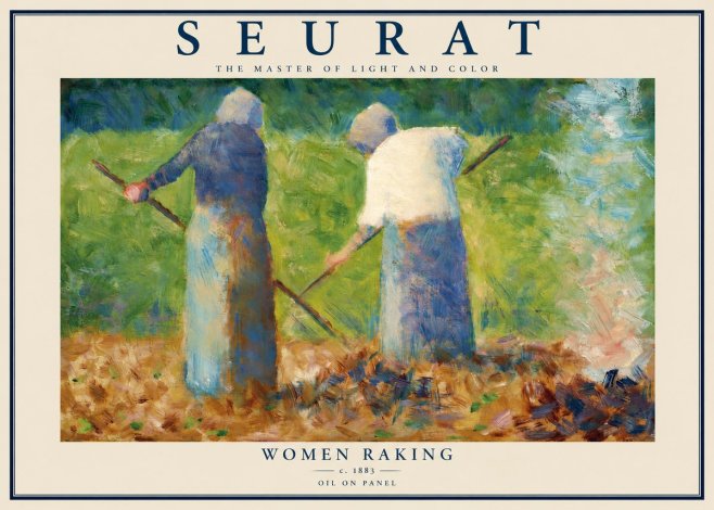 Seurat Women Raking No2 - Affiche