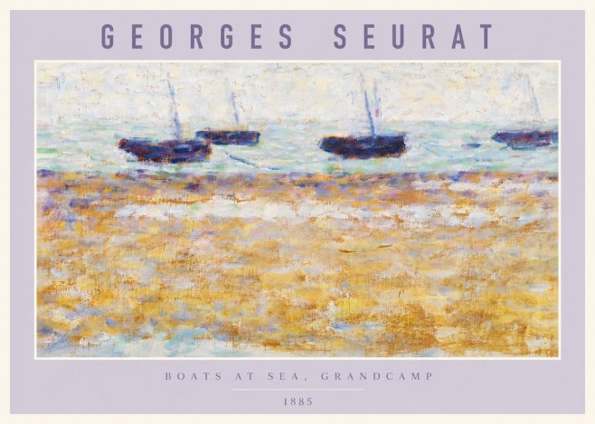 Seurat Boats at Sea, Grandcamp No6 - Affiche