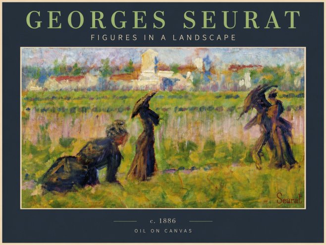 Seurat Figures in a Landscape No5 - Affiche