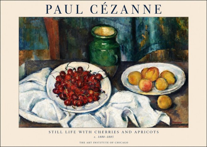 Paul Cézanne Still Life with Cherries and Apricots No1 - Affiche