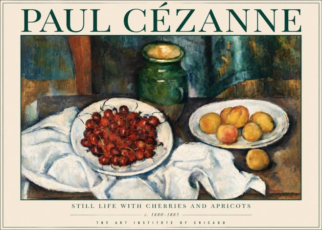 Paul Cézanne Still Life with Cherries and Apricots No3 - Affiche
