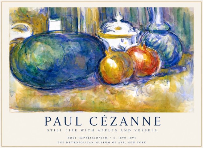 Paul Cézanne Still Life with Apples and Vessels No1 - Affiche