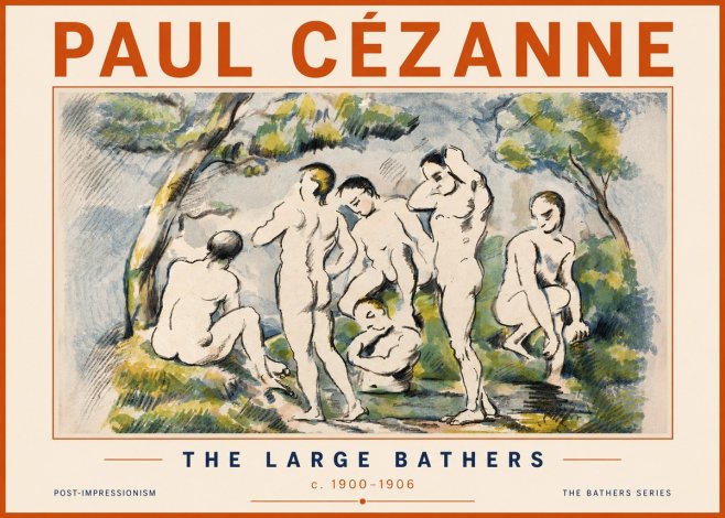 Paul Cézanne The Large Bathers I No6 - Affiche