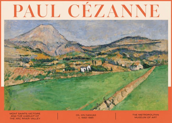 Paul Cézanne Mont Sainte-victoire and the Viaduct of the Arc River Valley No4 - Affiche