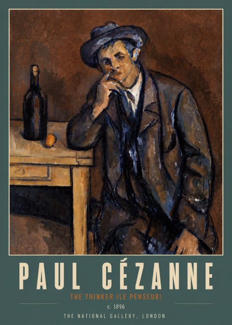 Paul Cézanne The Thinker (Le Penseur) No4 - Affiche