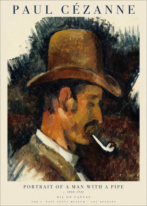 Paul Cézanne Portrait of a Man with a Pipe No1 - Affiche