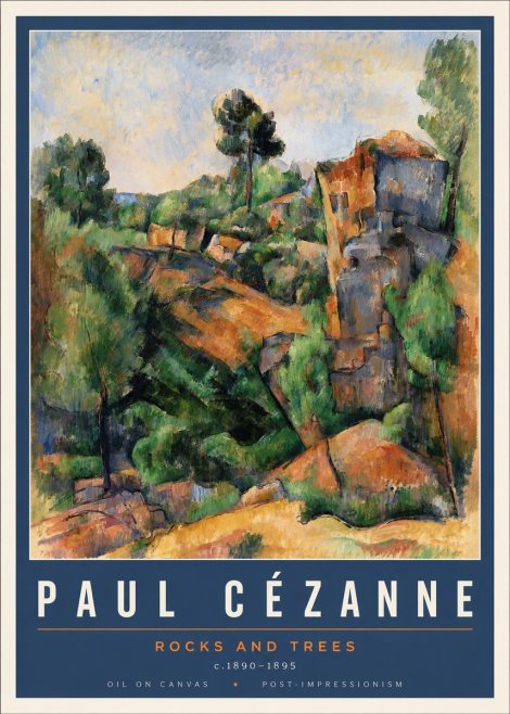 Paul Cézanne Rocks and Trees I No2 - Affiche