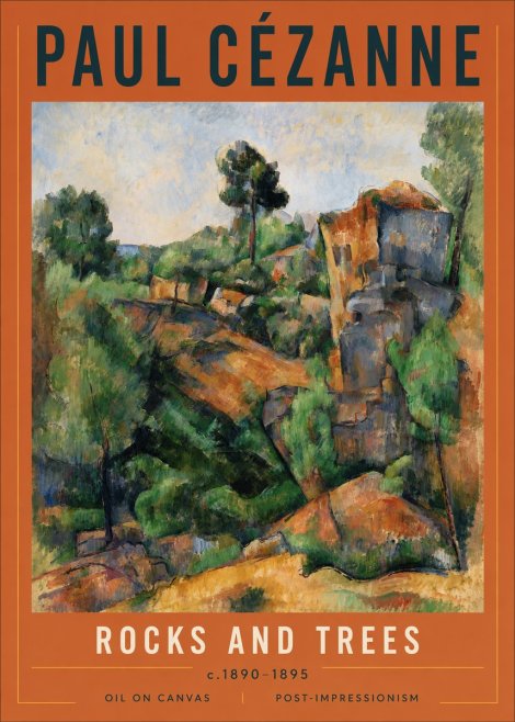 Paul Cézanne Rocks and Trees I No5 - Affiche